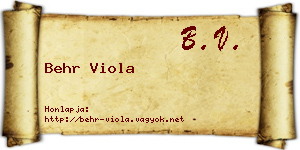 Behr Viola névjegykártya